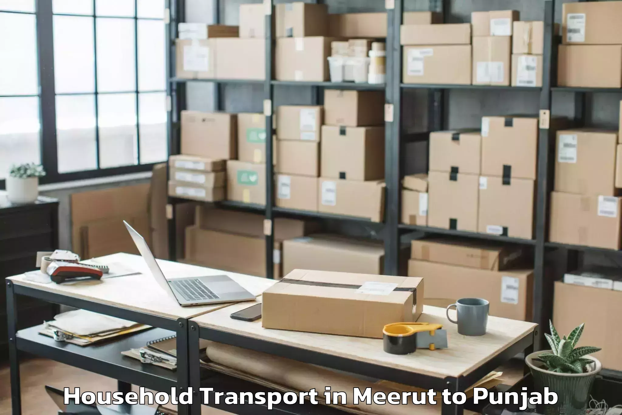 Book Meerut to Dasua Household Transport Online